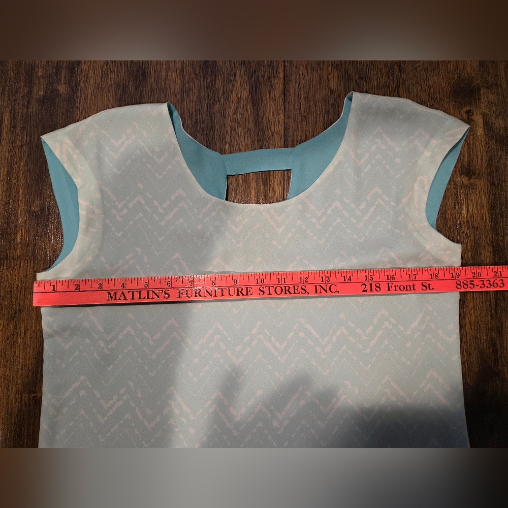 Maurices Soft Blue Chevron Blouse - Picture 6 of 7